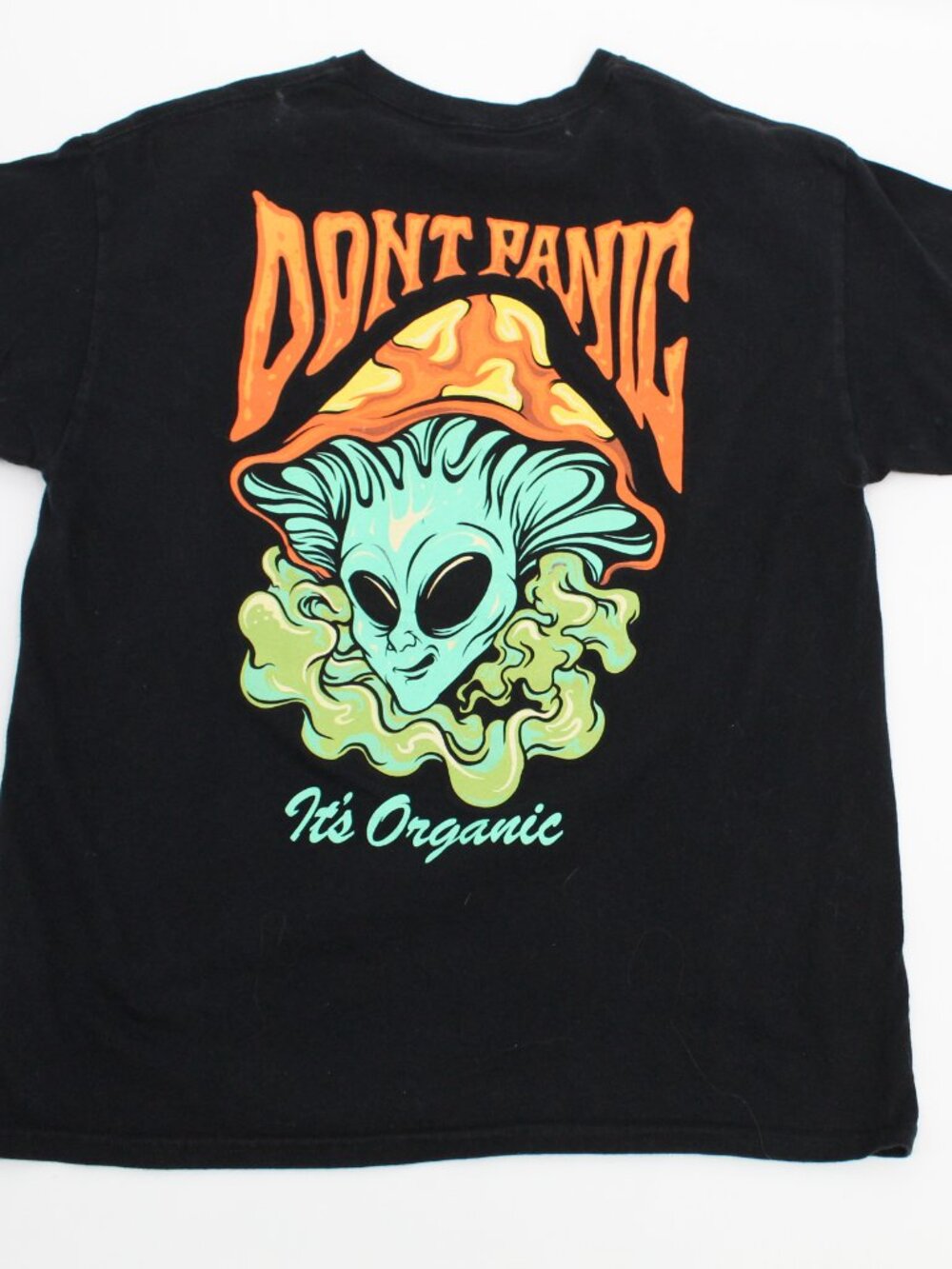 Popular Poison Don't Worry It's Organic Mens Graphic Tshirt Sz Large 100%Cotton